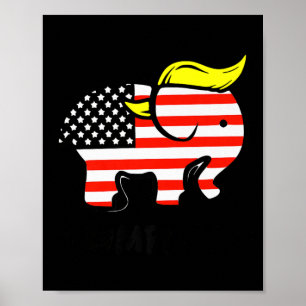 Trumplican Funny Trump Republikeinse Vlag Elephan Poster
