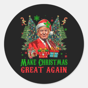 Trumpmas maken kerst weer geweldig Kerstman doen Ronde Sticker