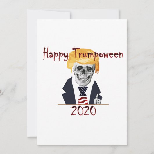 Trumpoween Platte Wenskaart Kaart (Voorkant)