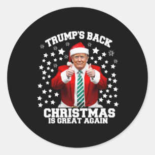 Trumps Back Christmas is weer een geweldige en gra Ronde Sticker