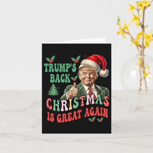 Trump's Back Christmas is weer geweldig, grappig T Kaart (Gele Bloem)