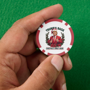 Trump's Back Christmas is weer geweldig Kerstman Poker Chips