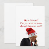 Trump's kerstoproep aan Taiwan Feestdagenkaart (Voorkant / Achterkant)