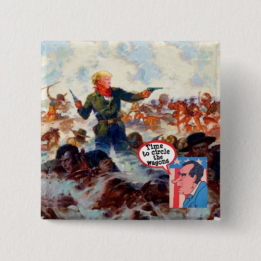 Trump's laatste standaard vierkante button 5,1 cm (Voorkant)