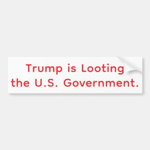 Trump's Plundering De Amerikaanse Hankamer Artjunk Bumpersticker