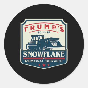 Trump's Snowflake Removal Service Grappig Donald T Ronde Sticker