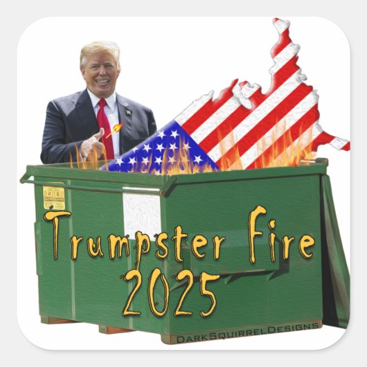Trumpster Fire (textuur van olieverf) Vierkante Sticker (Voorkant)