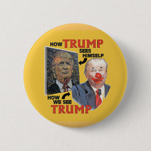 Trumpy the Clown Ronde Button 5,7 Cm