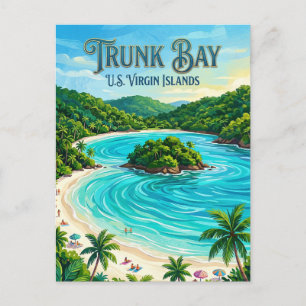 Trunk Bay Amerikaanse Maagdeneilanden Briefkaart
