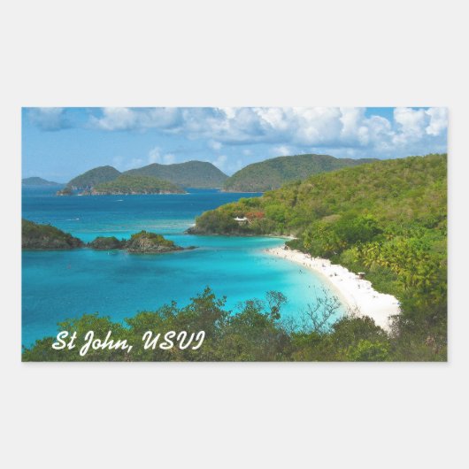 Trunk Bay, Sint-John USVI Rechthoekige Sticker (Voorkant)