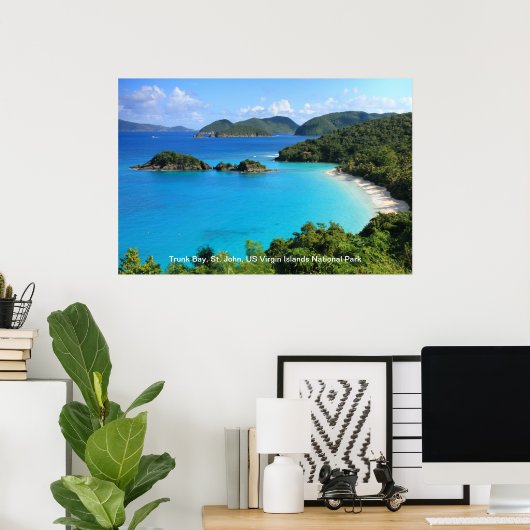 Trunk Bay, St. John, Nationaal Park Maagdeneilande Poster (Thuiskantoor)