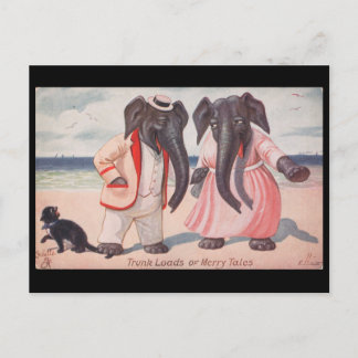 Trunk loads of merry tales - elephants postcard briefkaart