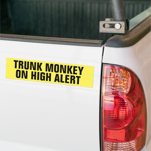 Trunk Monkey Funny Warning Car Bumpersticker (Op Truck)