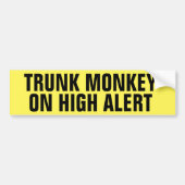 Trunk Monkey Funny Warning Car Bumpersticker (Voorkant)