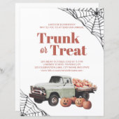 Trunk of Treat Halloween Pumpkin Spider Web Flyer (Voorkant / Achterkant)