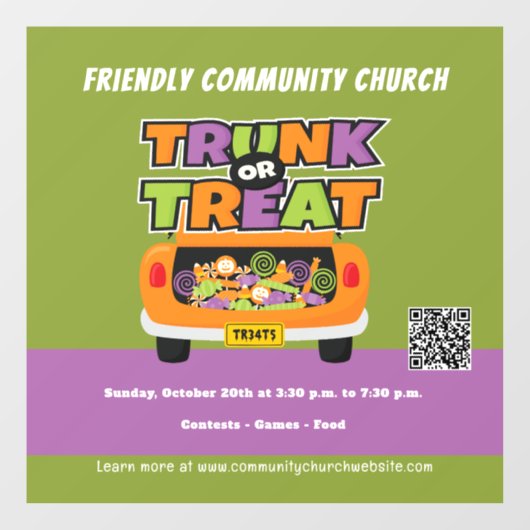 Trunk of Treat Halloween Raamsticker (Vel)