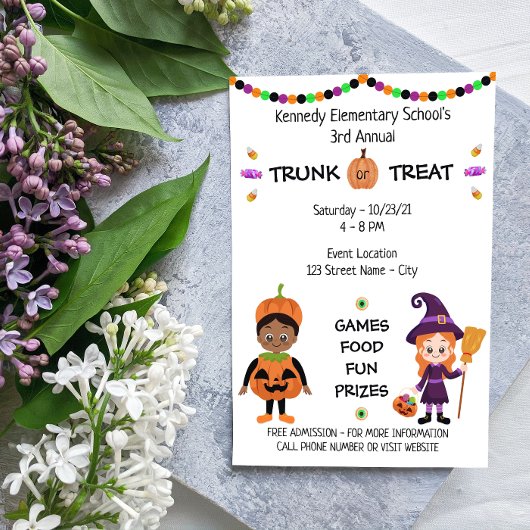 Trunk- of Treat Halloween-uitnodiging Kaart