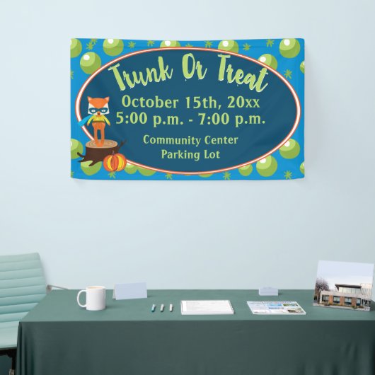 Trunk of Treat met Schattigee Super Hero Fox Spandoek (Beurs)