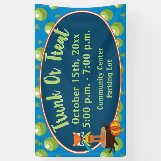 Trunk of Treat met Schattigee Super Hero Fox Spandoek (Verticaal)