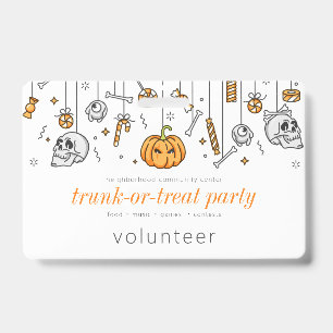 Trunk of Treat Modern Chic Halloween Party Badge