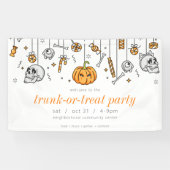Trunk of Treat Modern Chic Halloween Party Spandoek (Horizontaal)