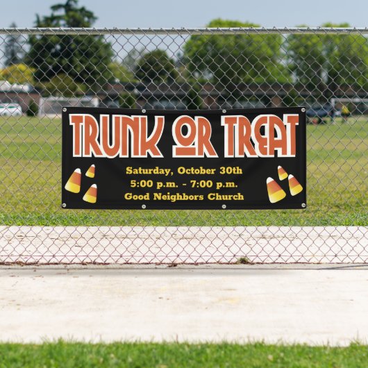 Trunk Or Treat Candy Corn Gemeenschapsevent Spandoek (Insitu)