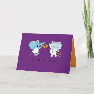 Trunk or Treat - Carte de vœux Halloween Éléphant