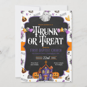 Trunk or Treat Church Halloween Invitation