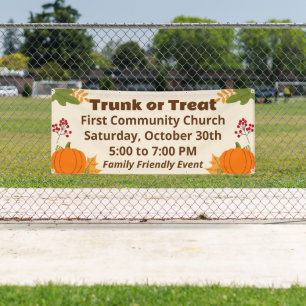 Trunk or Treat Fall Leaves Pumpkins Event Spandoek