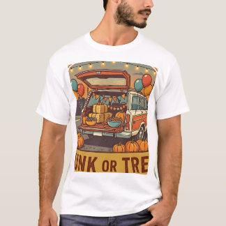 Trunk Or Treat Gemeenschapsplezier Vintage Stempel T-shirt