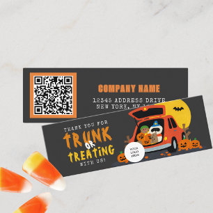 Trunk or Treat Halloween Ghoulish Guest Dank u Mini Visitekaartje