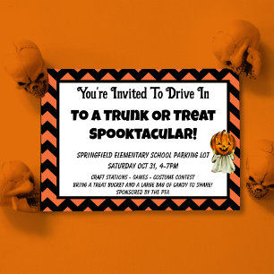 Trunk or Treat Halloween party uitnodiging