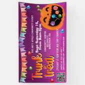 Trunk or Treat Halloween-spandoek qr-code Spandoek (Verticaal)