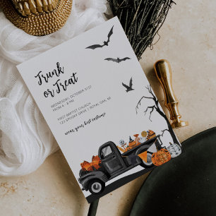 Trunk or Treat Halloween Uitnodiging voor Kinderen