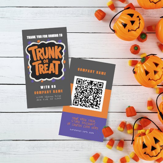 Trunk ou traiter les Cartes de visite d'Halloween 