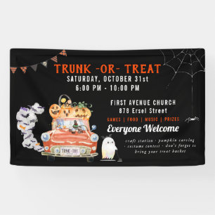Trunk Ou Treat Bannière du parti Halloween moder