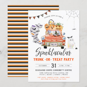 Trunk Ou Treat Invitation de la fête d'Halloween