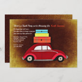 Trunk Party avec Red Car Invitation (Devant / Derrière)