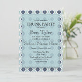 Trunk van het Navy and Light Blue Diamond Pattern  Kaart (Staand voorkant)