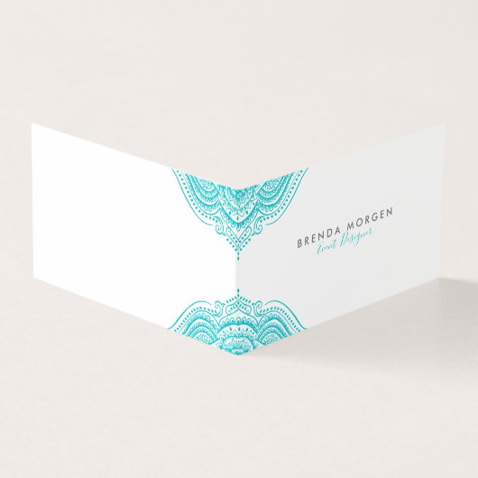Truquoise mandala visitekaartjes (Buitenkant)