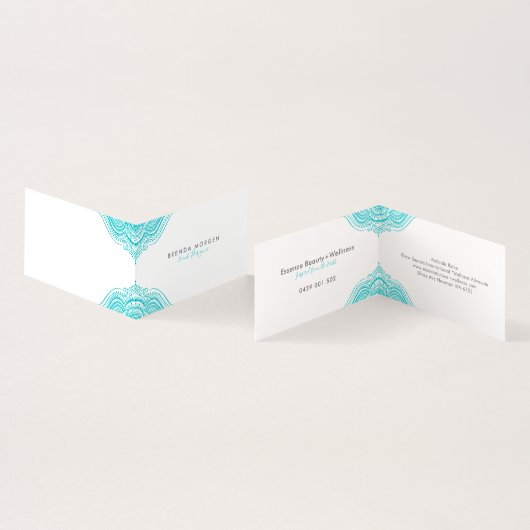 Truquoise mandala visitekaartjes (Binnen en buitenkant)