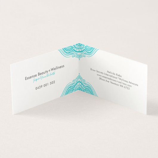 Truquoise mandala visitekaartjes (Binnen)
