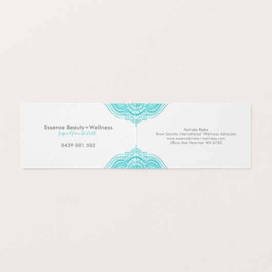 Truquoise mandala visitekaartjes (Binnenkant ongevouwen)