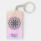 *~* "TRUST" Black Grey Mandala Heart Chakra Pink Sleutelhanger (achterkant)