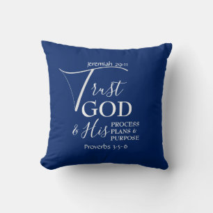 TRUST GOD Procesplannen Doel Koningsblauw Kussen