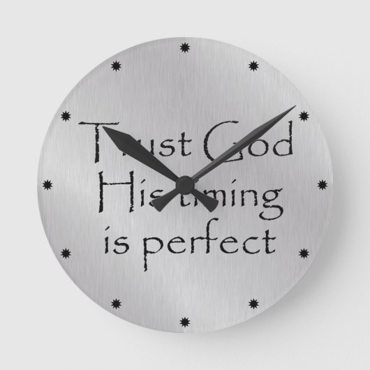 Trust God's Timing Quote Ronde Klok (Voorkant)