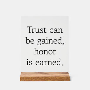 Trust & Honor Acryl Teken Acryl Bord