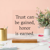 Trust & Honor Acryl Teken Bord (Huwelijk)
