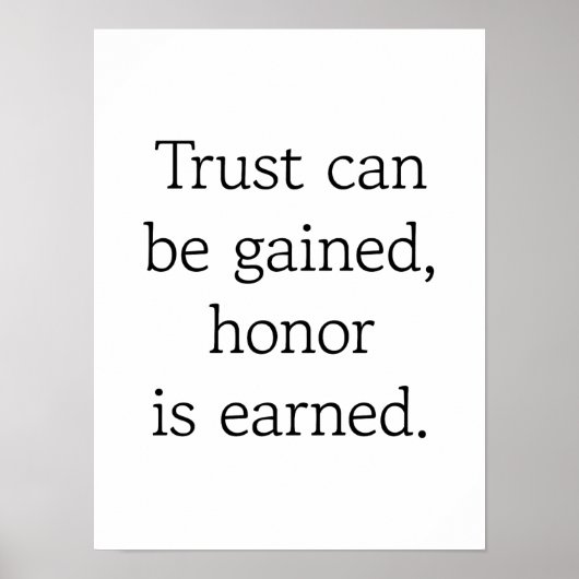 Trust & Honor Poster (Voorkant)