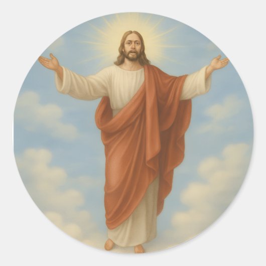 Trust In Jesus Ronde Sticker (Voorkant)